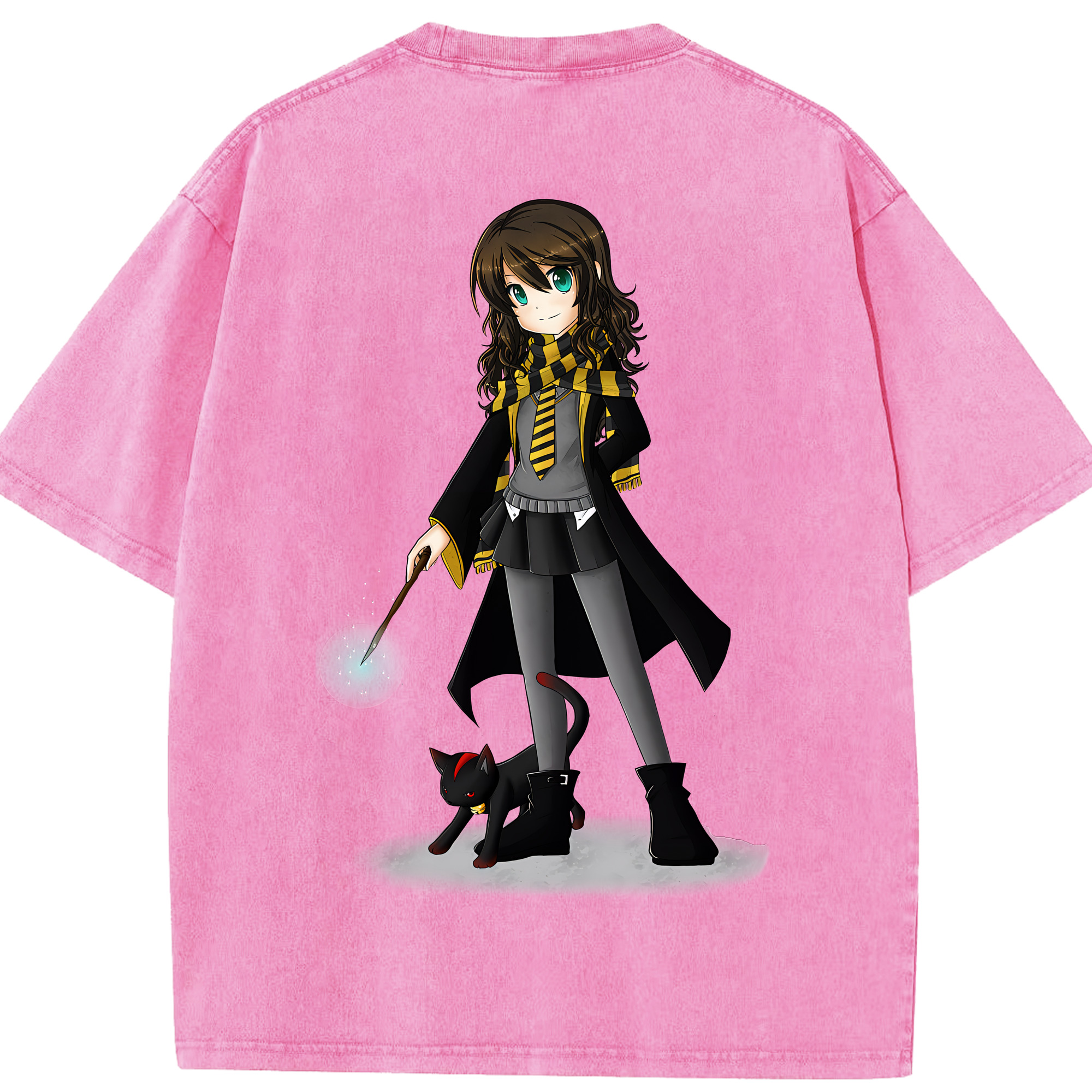 （画像用） Harry Potter ハリー・ポッターシリーズ 綿100% ヴィンテージ風 半袖Tシャツ（背面プリント）